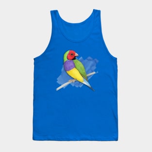 Gouldian finch colour pencil drawing Tank Top